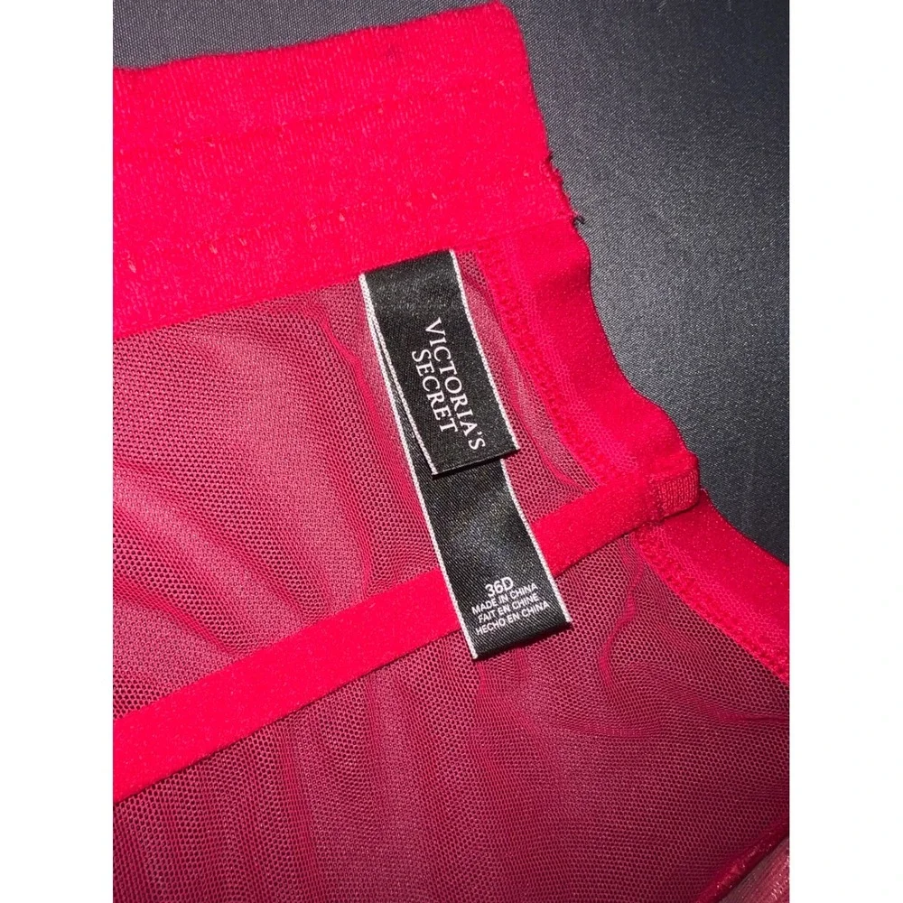 Victoria's Secret Red Lace Corset 36D and Garter Belt XS Set Lingerie